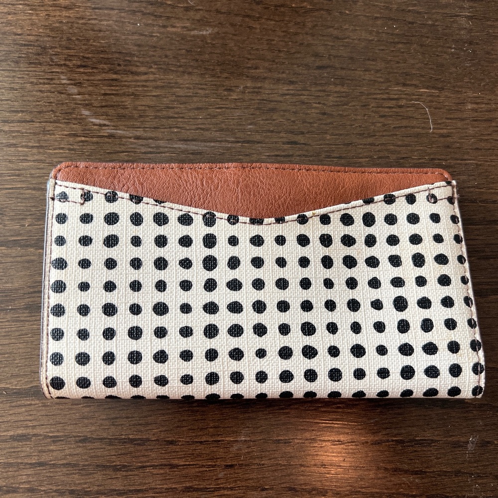 Fossil Caroline RFID Slim Bifold Wallet Polka Dot